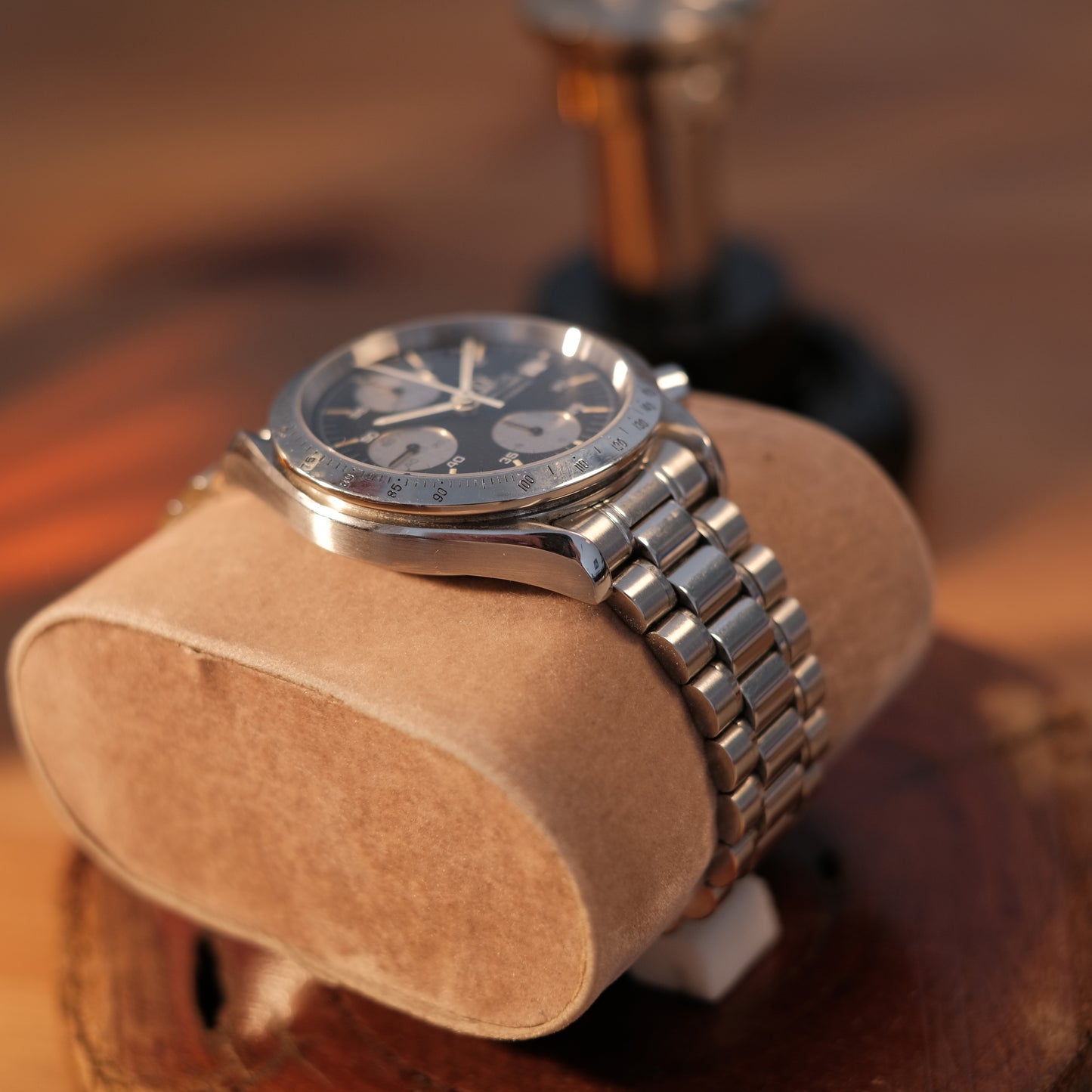 Circa 1990's Speedmaster Date Reverse Panda JDM Creamy Patina, Ref 3511.50 serviced.