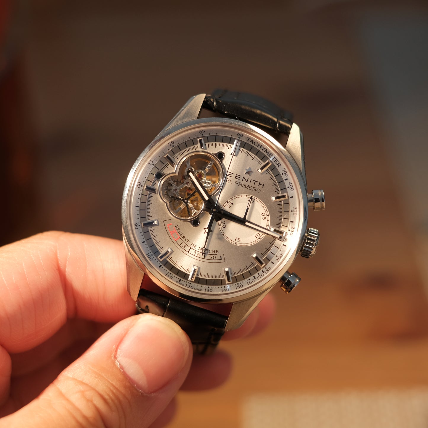 2019 El Primero Chronomaster Open Heart Power Reserve Silver Dial, Ref 03.2080.4021 with Papers.
