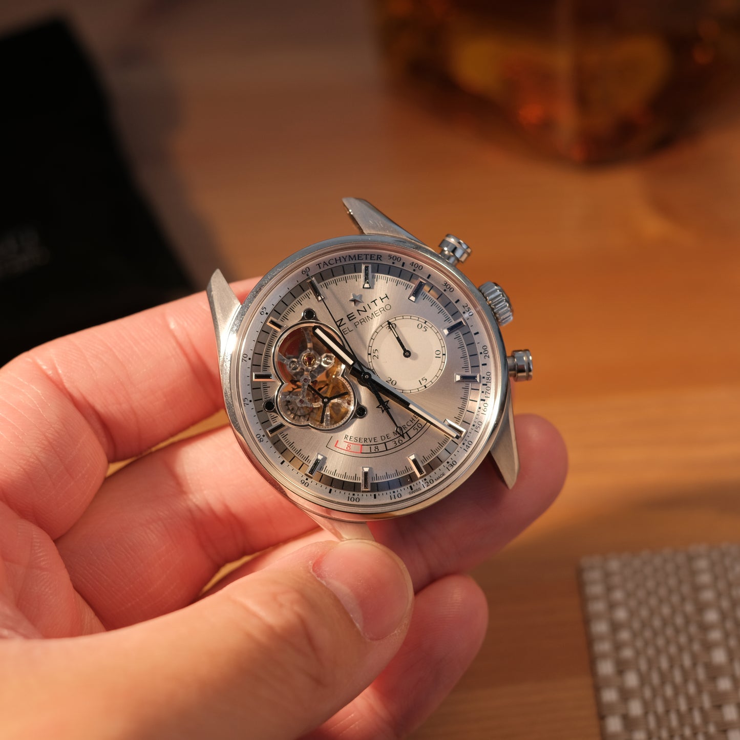 2019 El Primero Chronomaster Open Heart Power Reserve Silver Dial, Ref 03.2080.4021 with Papers.