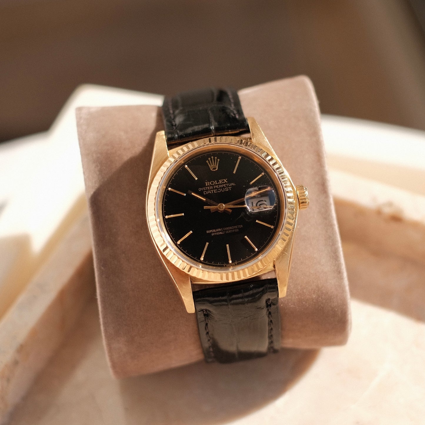 1979 Datejust 36 18k Gold with black dial, ref 16018