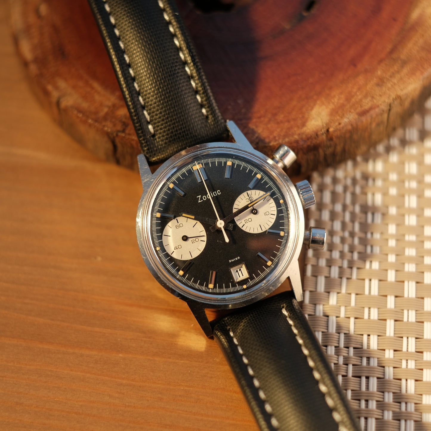 Circa 1960’s Reverse Panda Chronograph ref 7823 “Poor man’s Carrera”, Watch Only & Exceptional Condition!