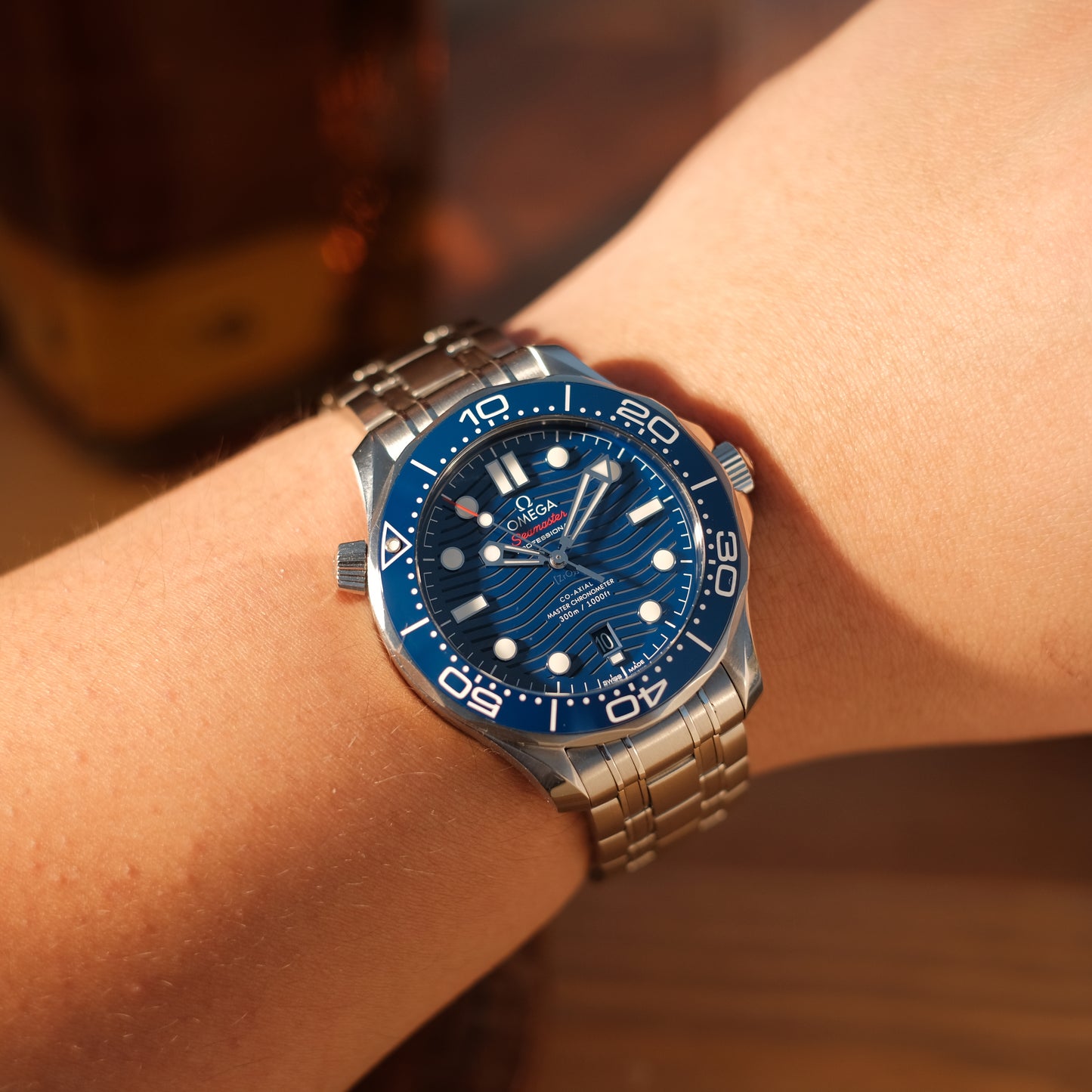 2019 Seamaster Professional Ceramic Blue on Bracelet, Box & Papers.