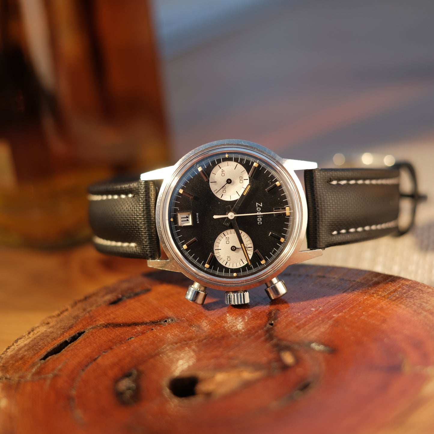 Circa 1960’s Reverse Panda Chronograph ref 7823 “Poor man’s Carrera”, Watch Only & Exceptional Condition!