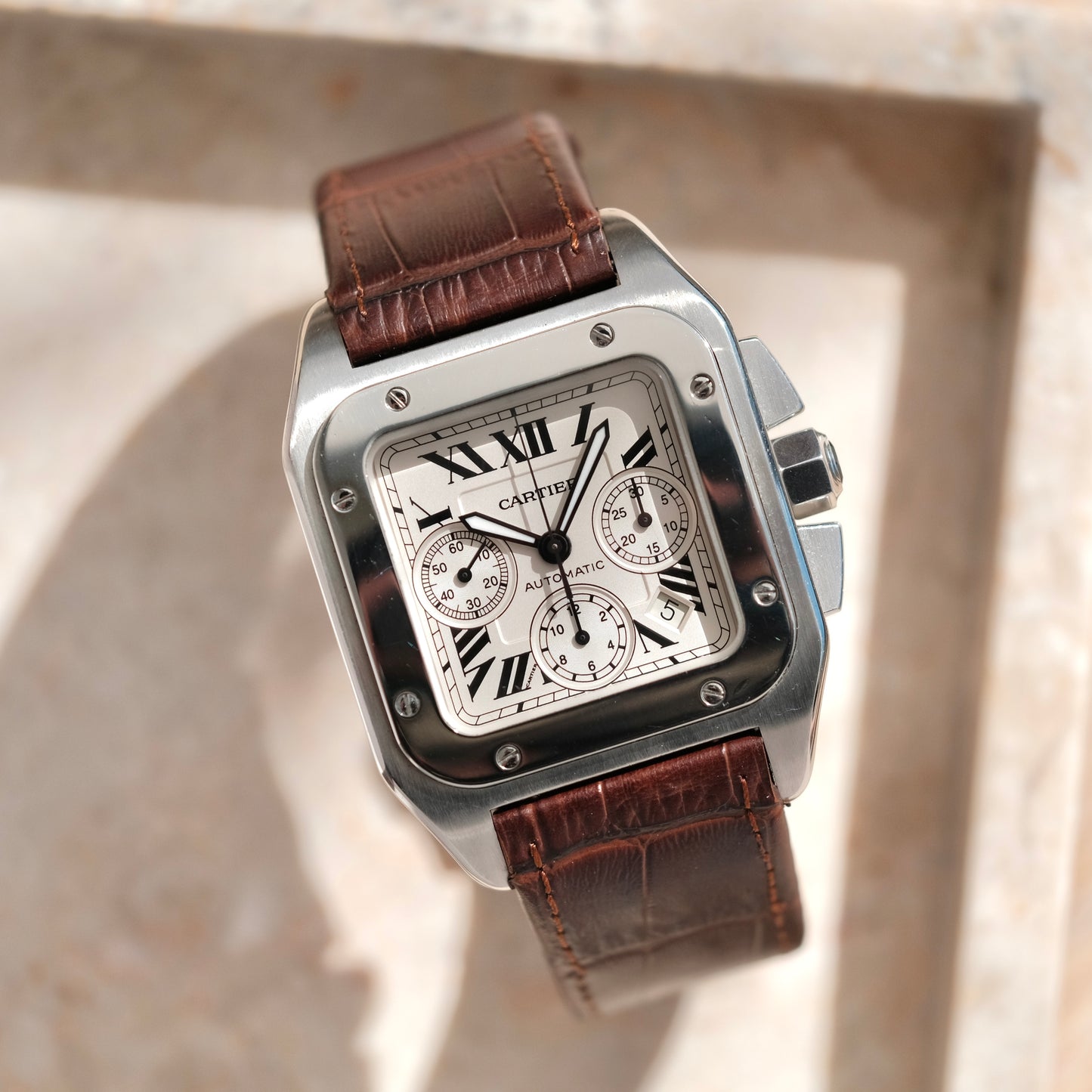 2006 Santos 100 XL chronograph ref 2740, Box & Papers.