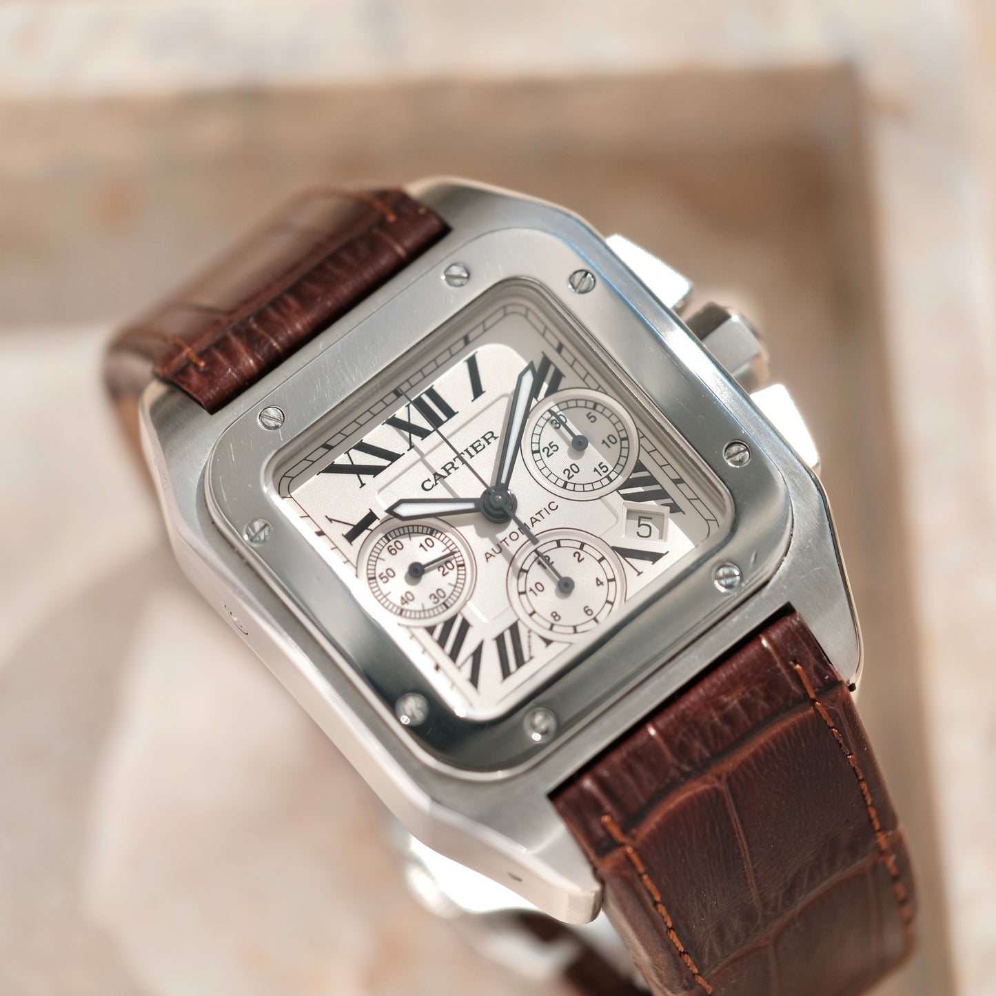 2006 Santos 100 XL chronograph ref 2740, Box & Papers.