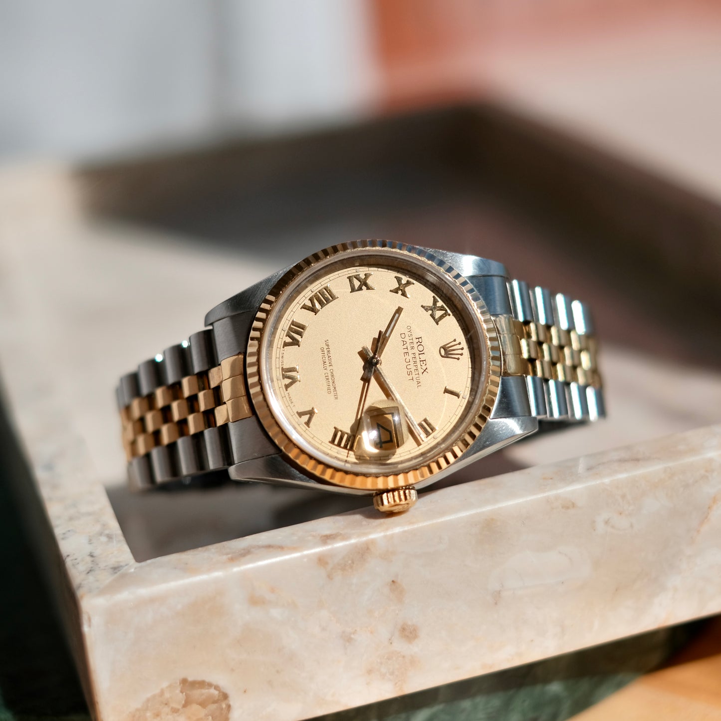 1988 Datejust 36 Two-tone ‘Lemon’ dial with roman numerals, watch only.