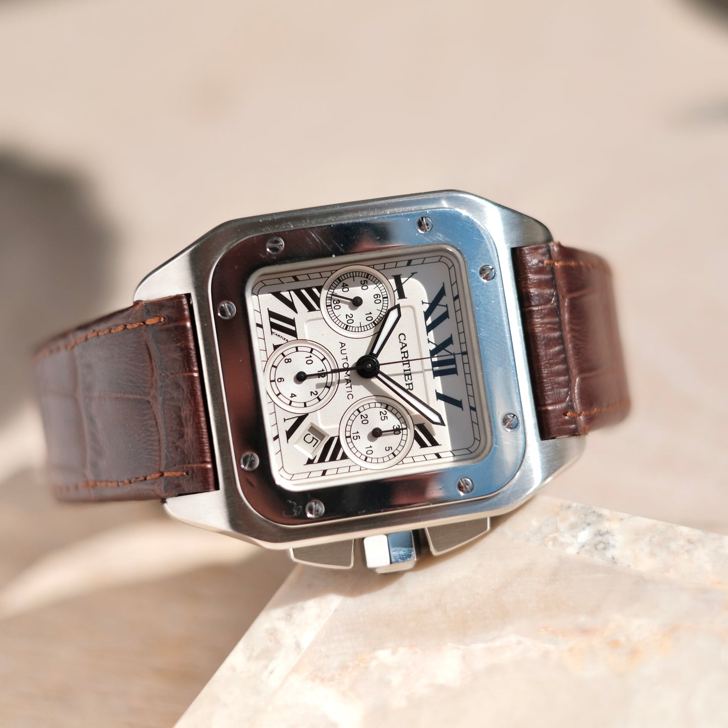 2006 Santos 100 XL chronograph ref 2740, Box & Papers.