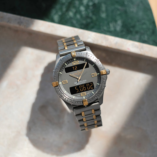 1997 Aerospace Titanium & 18k Gold F56062, Box & Papers.