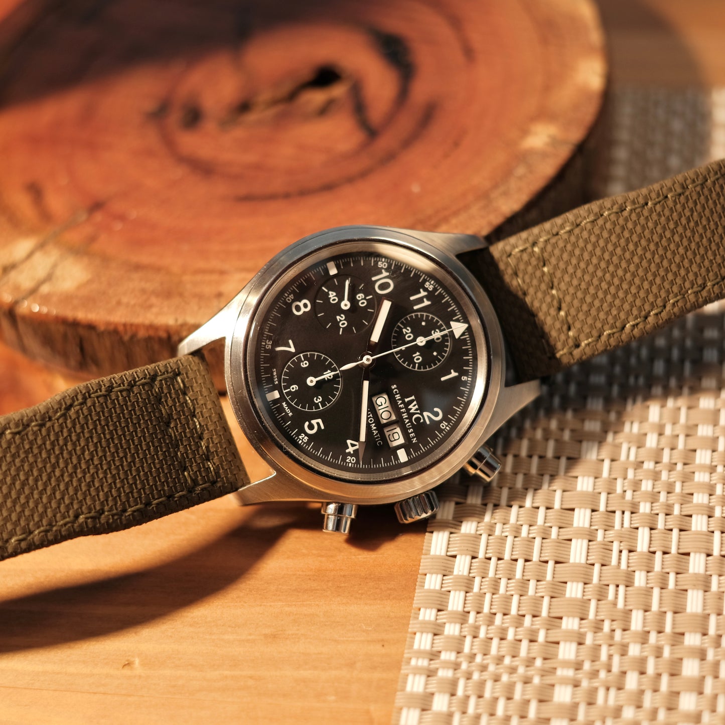 Circa 2000's Pilot’s FliegerChronograph 3706 Italian Market, ref IW370602 with Box.