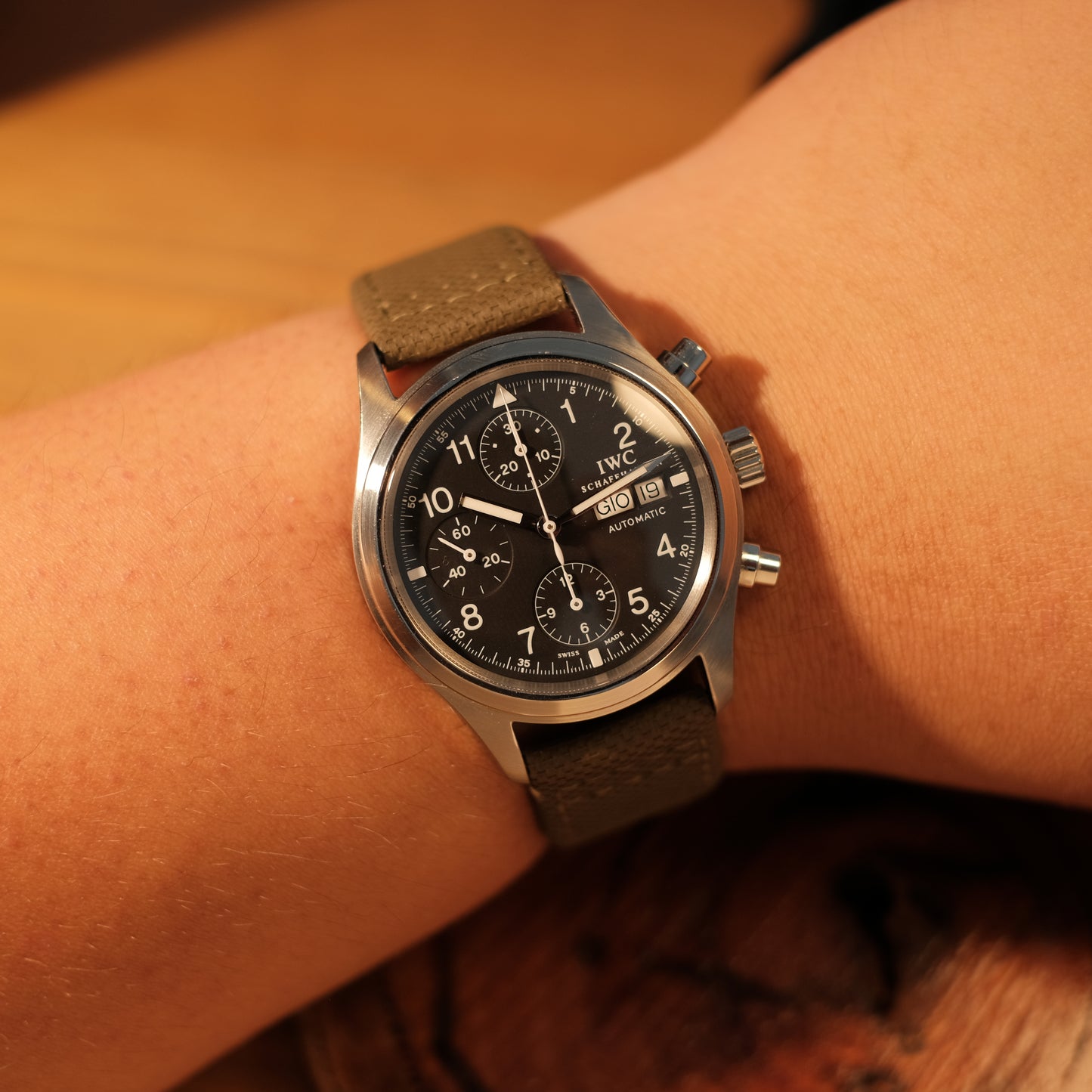 Circa 2000's Pilot’s FliegerChronograph 3706 Italian Market, ref IW370602 with Box.