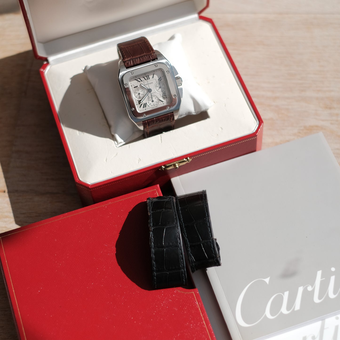 2006 Santos 100 XL chronograph ref 2740, Box & Papers.