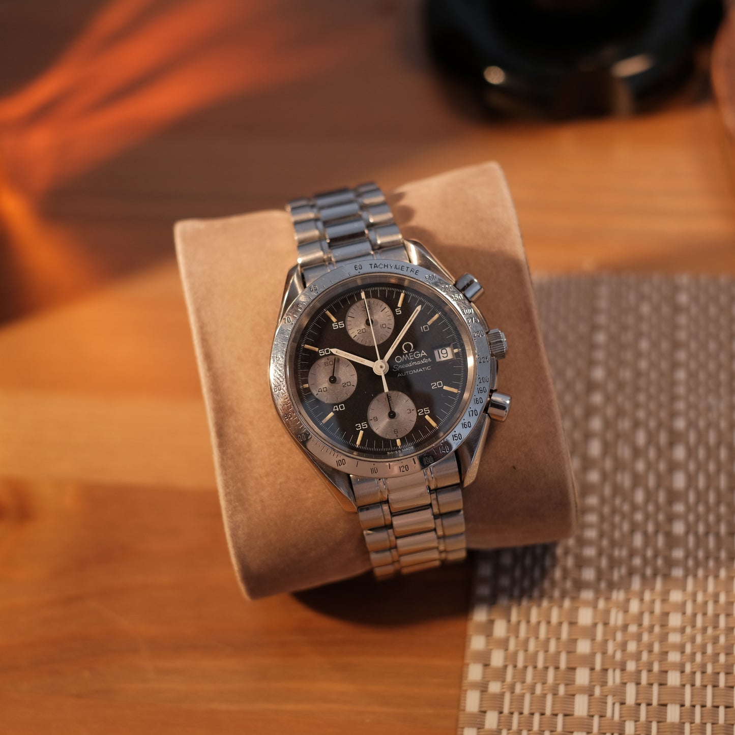 Circa 1990's Speedmaster Date Reverse Panda JDM Creamy Patina, Ref 3511.50 serviced.