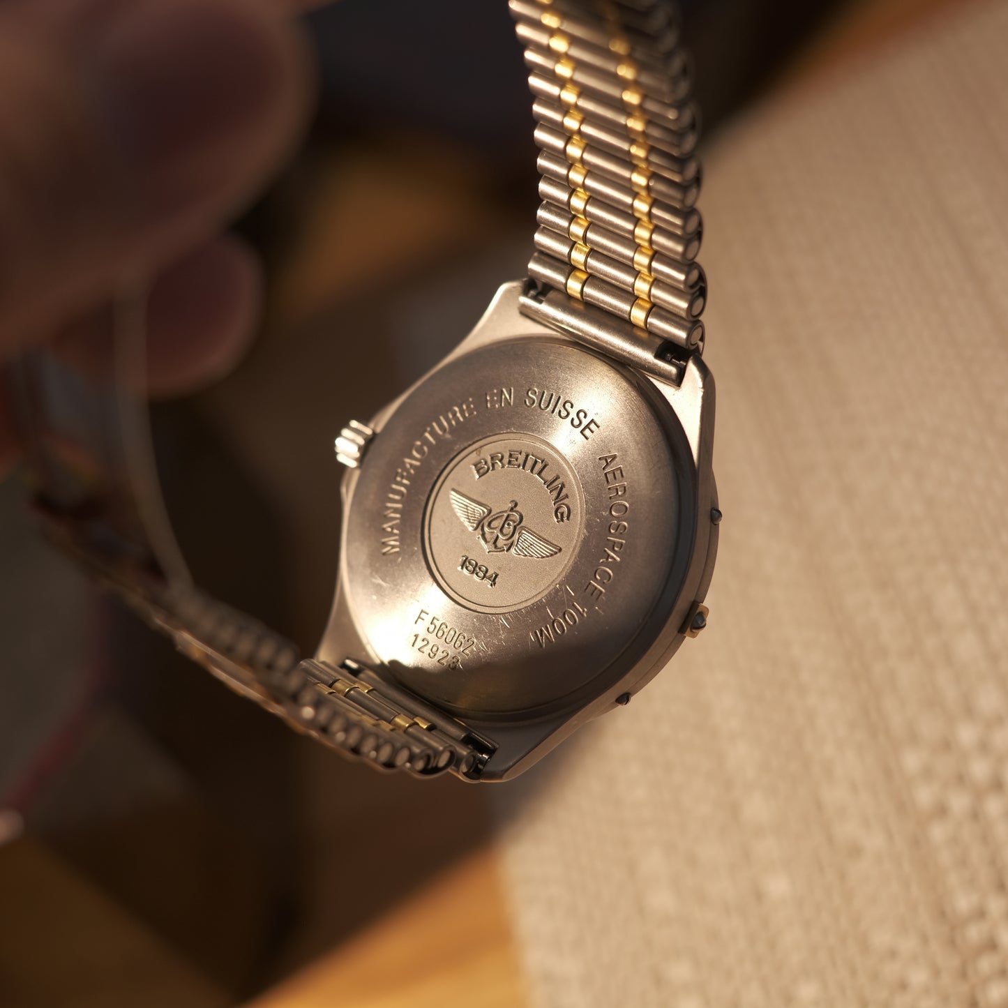 1997 Aerospace Titanium & 18k Gold F56062, Box & Papers.