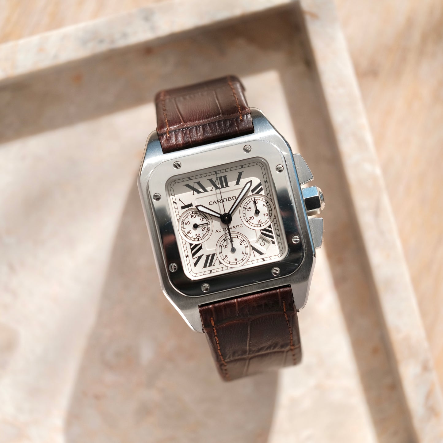 2006 Santos 100 XL chronograph ref 2740, Box & Papers.