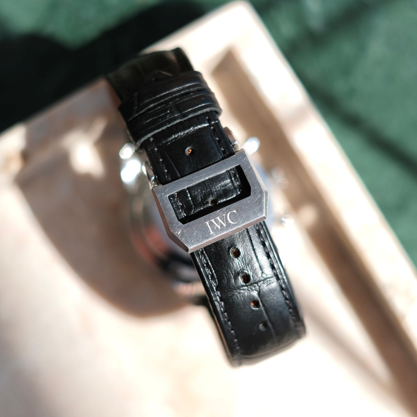 2010 Portugieser Chronograph Black dial ref IW371447, Box & Papers.