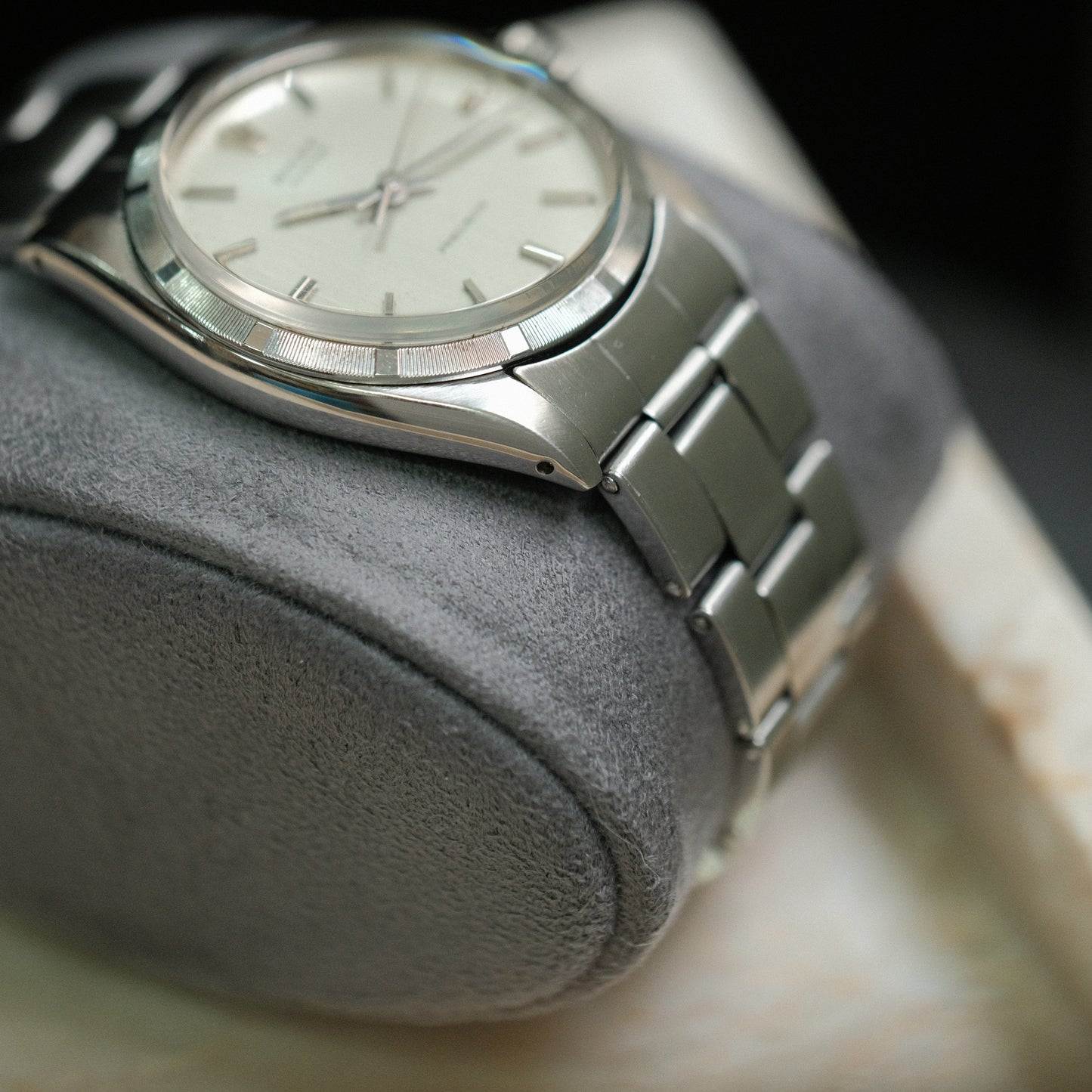 1970 Oyster Perpetual 34 ‘linen dial’ ref 6427, Box & Papers.