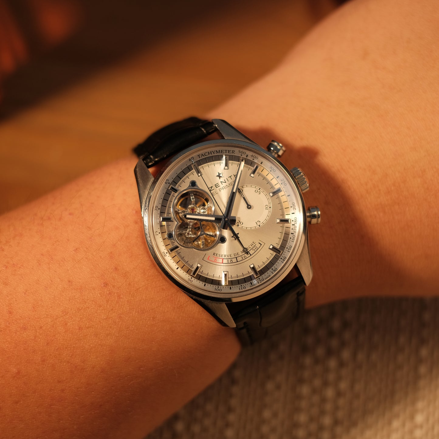 2019 El Primero Chronomaster Open Heart Power Reserve Silver Dial, Ref 03.2080.4021 with Papers.