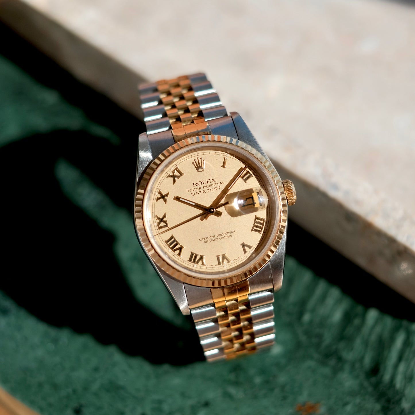 1988 Datejust 36 Two-tone ‘Lemon’ dial with roman numerals, watch only.