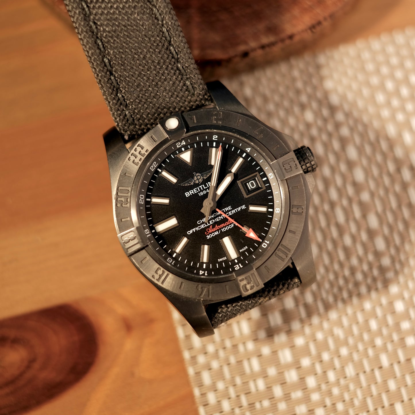 2017 Avenger II GMT Black Steel Volcano Black, Box & Papers.