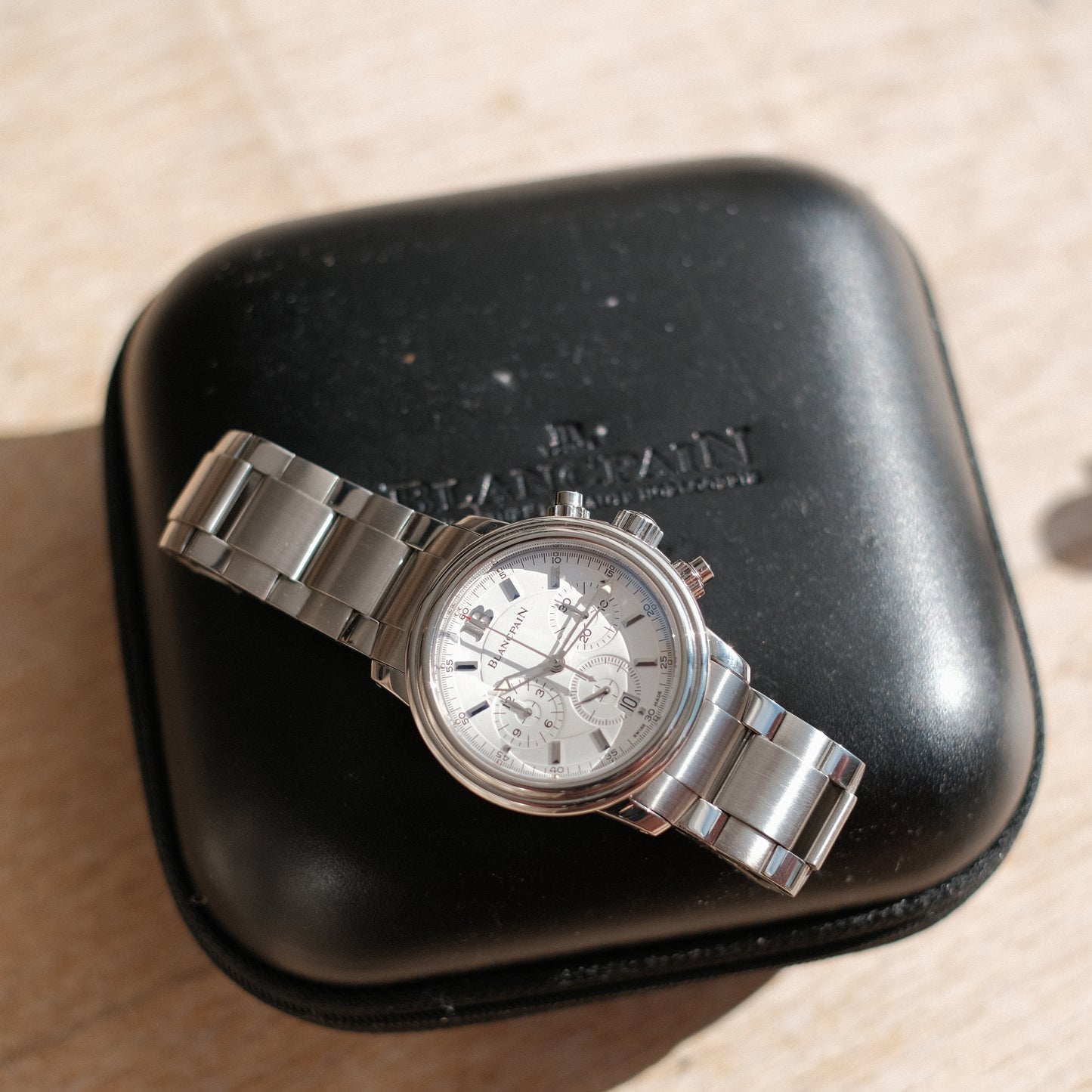 Leman Chronograph Ref 2185 , Frédéric Piguet Movement, with Travel Case.