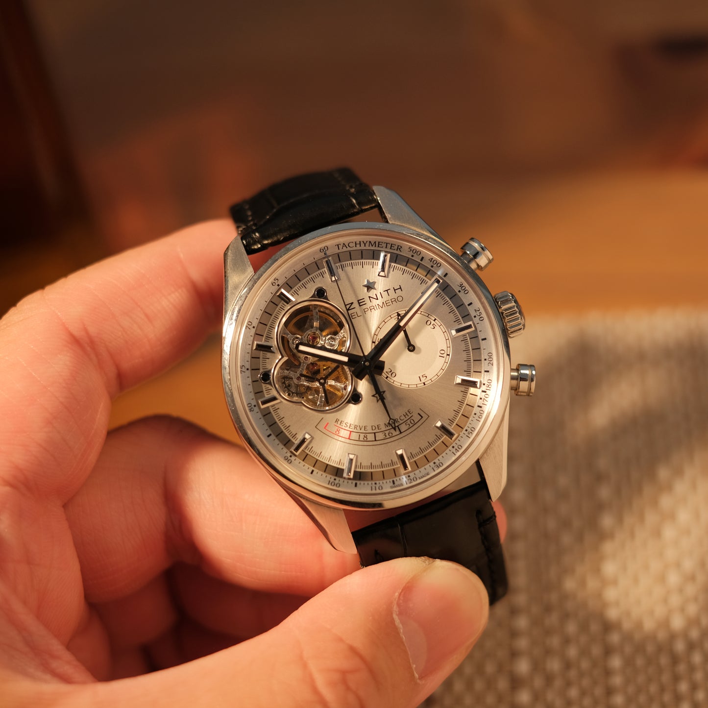 2019 El Primero Chronomaster Open Heart Power Reserve Silver Dial, Ref 03.2080.4021 with Papers.