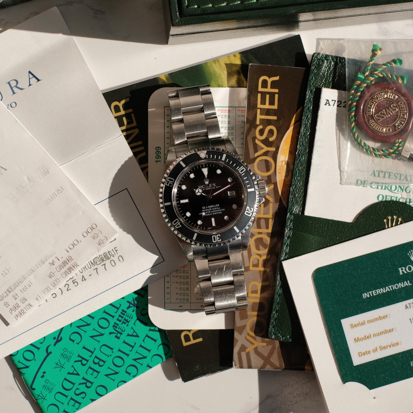 2000 Sea-Dweller 16600, Navy tone Bezel- Strong Chamfers & Full Set.