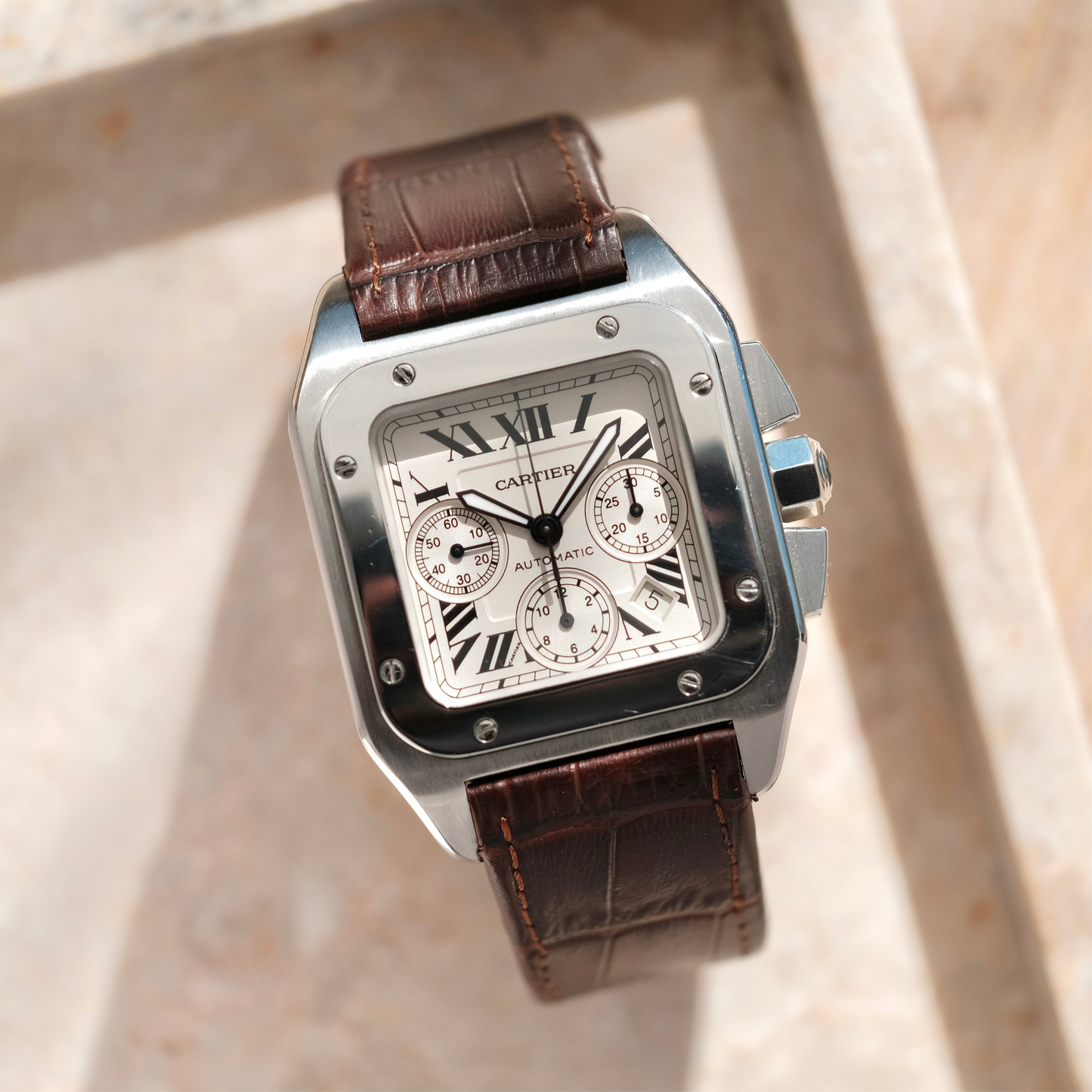 2006 Santos 100 XL chronograph ref 2740, Box & Papers.