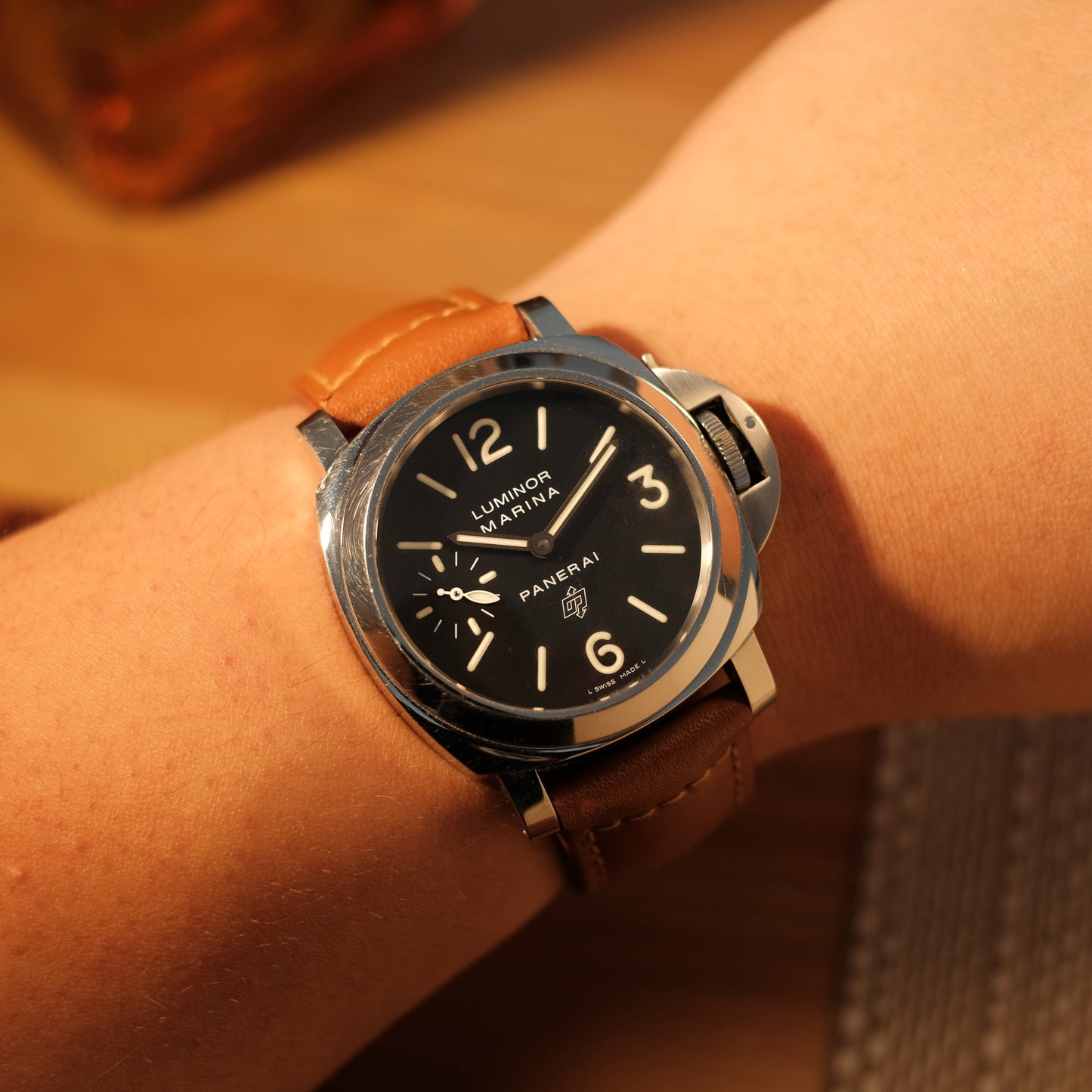 2016 Luminor Marina OP logo Pam0005, Box & Papers.