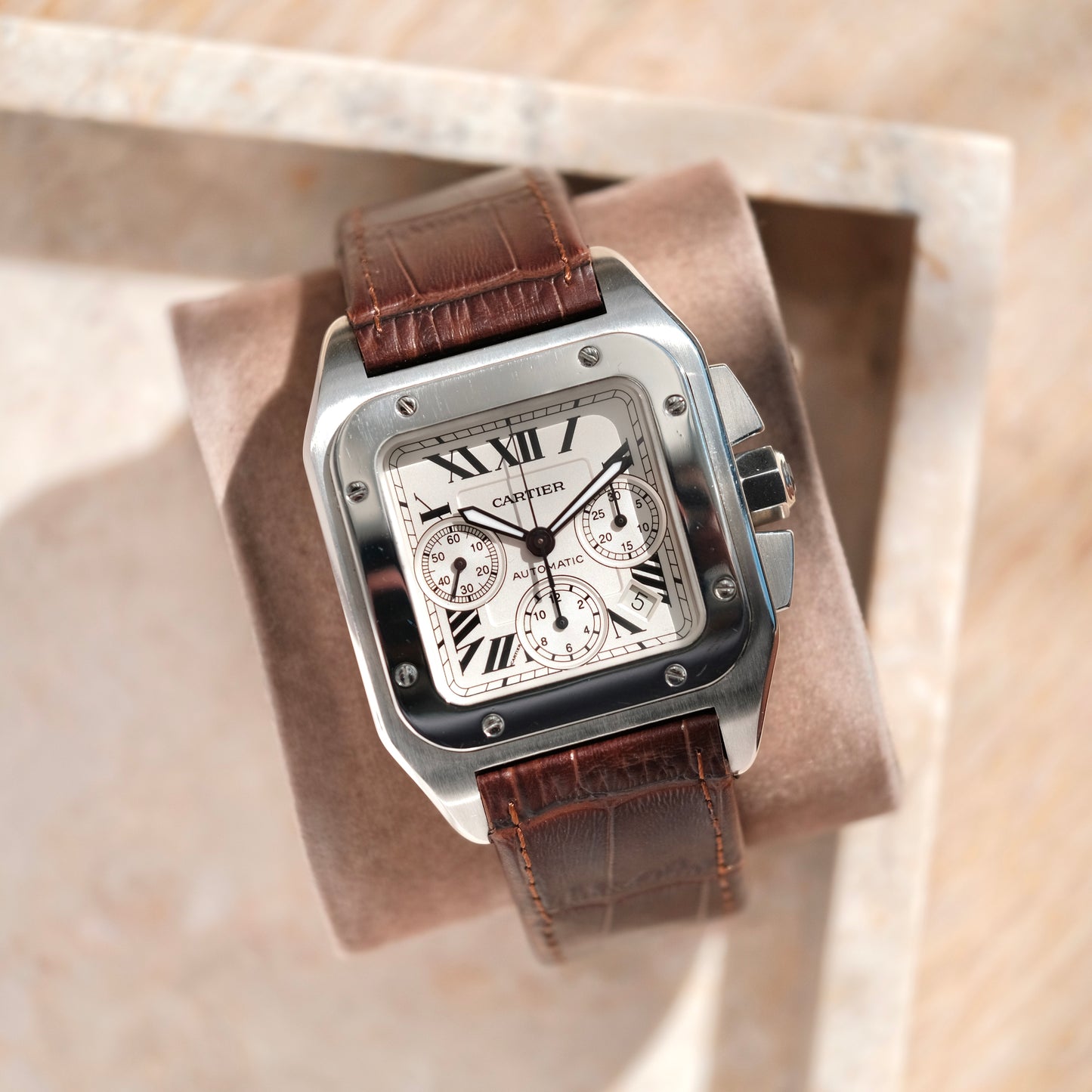 2006 Santos 100 XL chronograph ref 2740, Box & Papers.