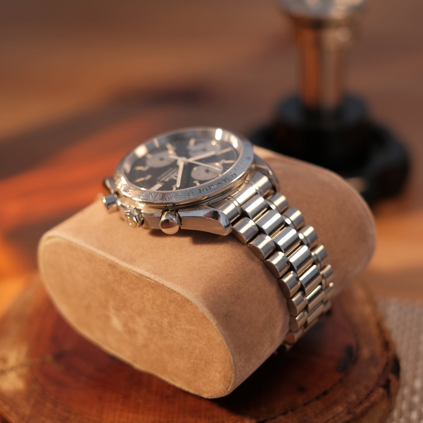 Circa 1990's Speedmaster Date Reverse Panda JDM Creamy Patina, Ref 3511.50 serviced.