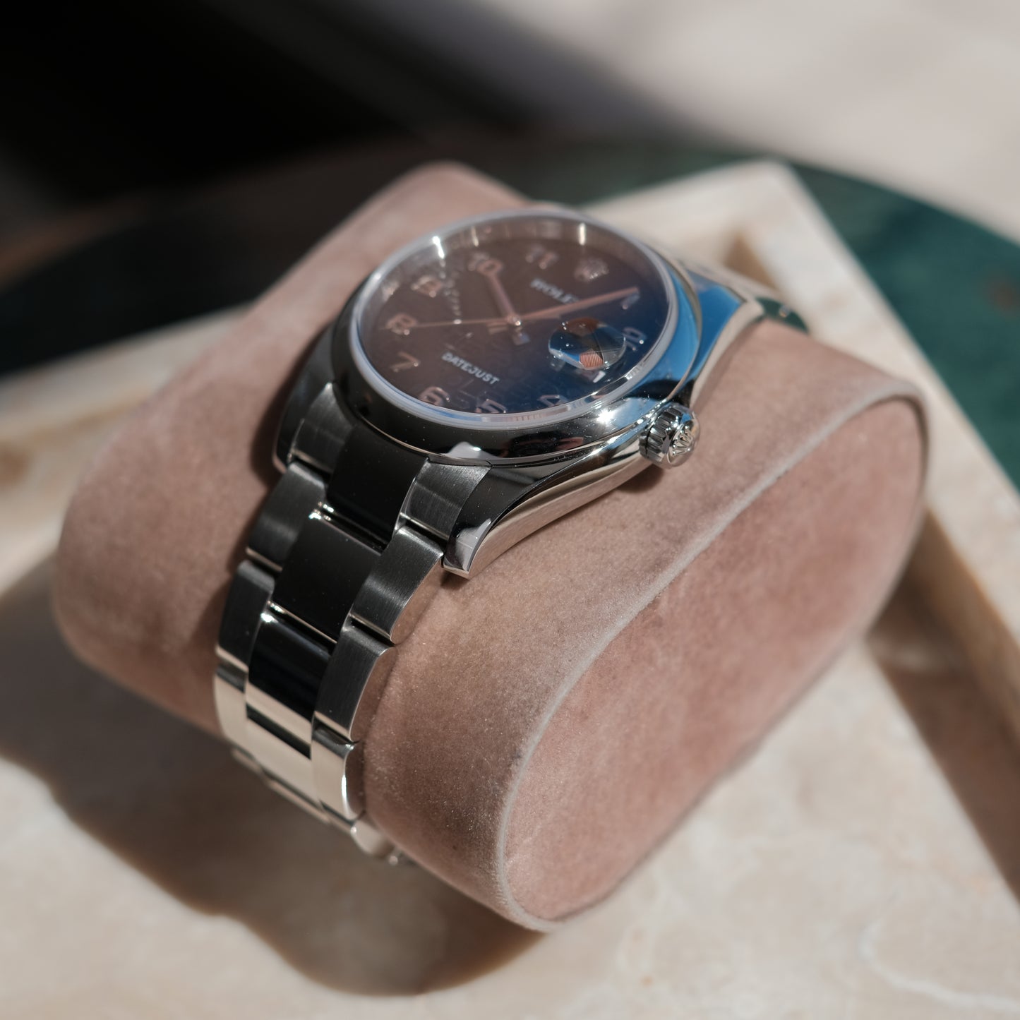 2007 Datejust 36 ref 116200 ‘Computer & Racing’ black Dial & Roulette date, Box & Papers.