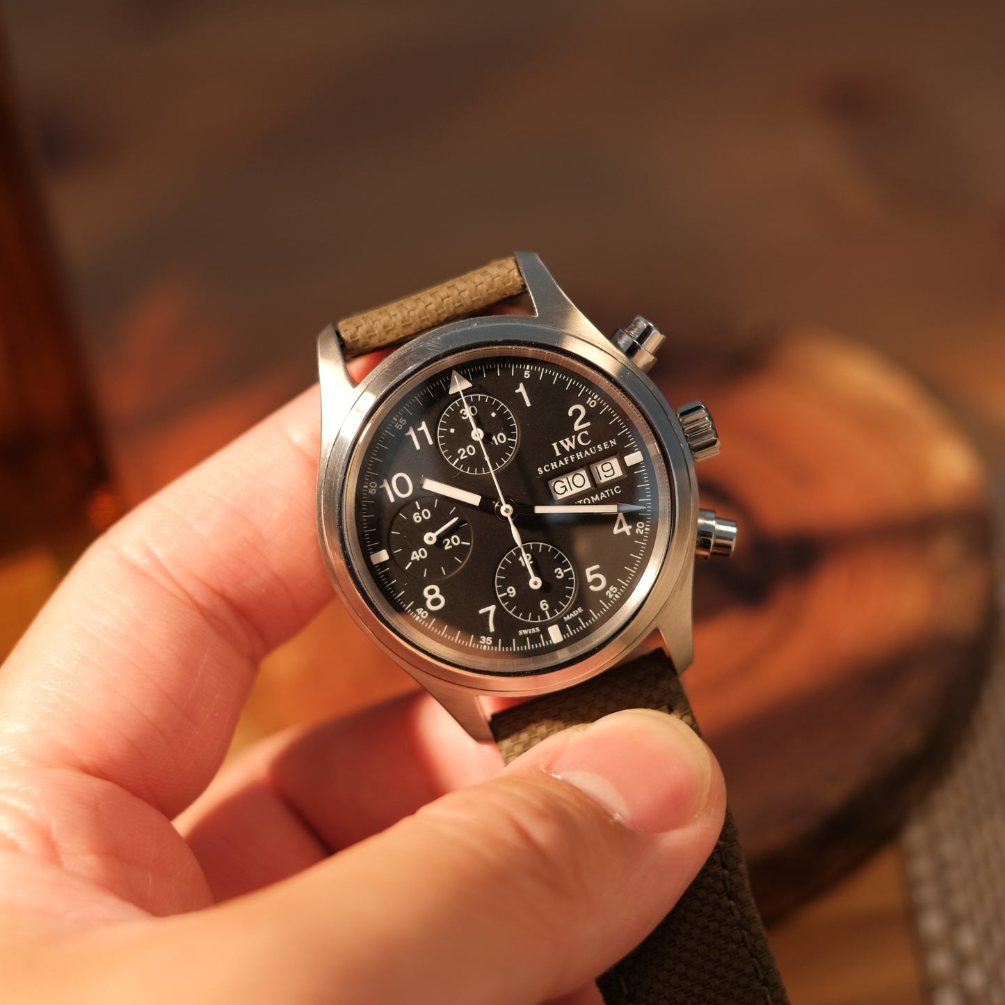 Circa 2000's Pilot’s FliegerChronograph 3706 Italian Market, ref IW370602 with Box.